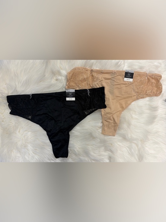 INC International Concepts Other - INC International Concepts Women's Lace-Trim Thong Panties - Black and Nude